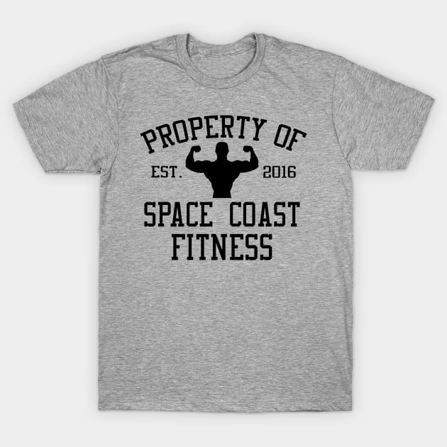 Space Coast Fitness - Property (Black) T-Shirt by RichStork